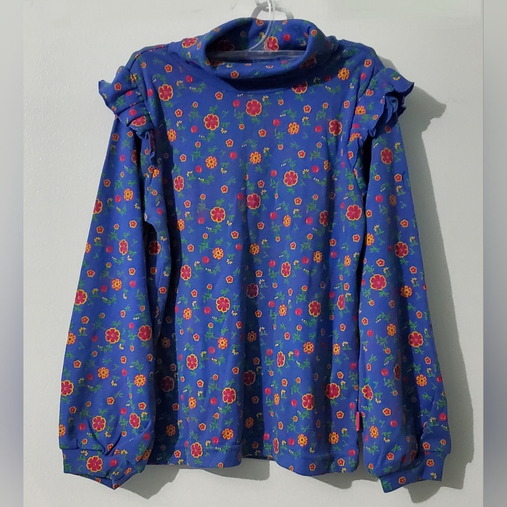 Vintage, Sesame Street Toddler long sleeves ruffle floral shirt. New